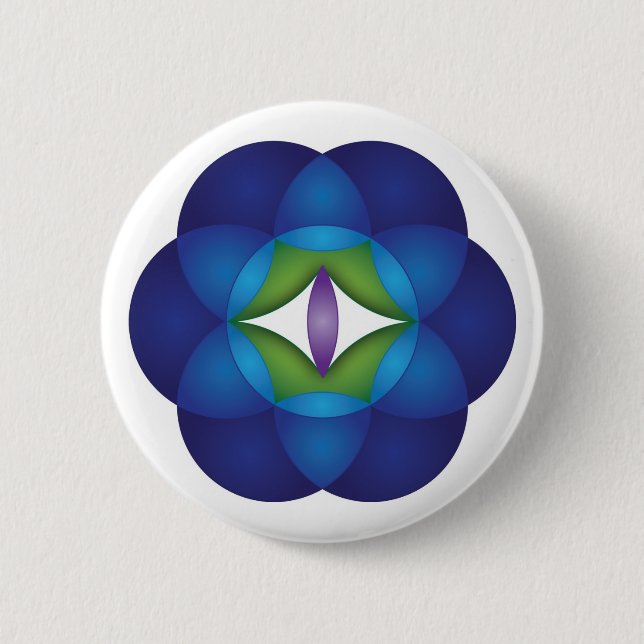 Badge Rond 5 Cm Bouton de bande de sept cercles (Devant)