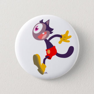 Badge Rond 5 Cm Bouton de bande dessinée de chat monoculaire