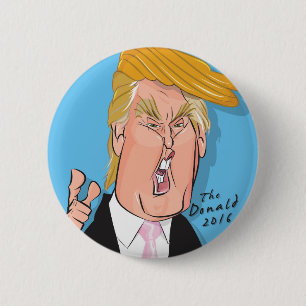Badge Rond 5 Cm Bouton de bande dessinée de Donald Trump