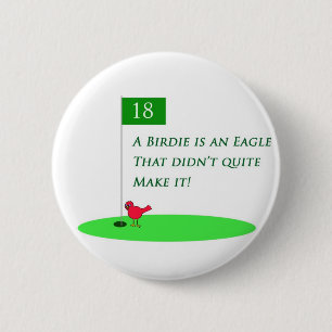 Badge Rond 5 Cm Bouton de bande dessinée de golf d'Eagle de birdi