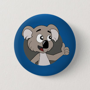Badge Rond 5 Cm Bouton de bande dessinée d'ours de koala