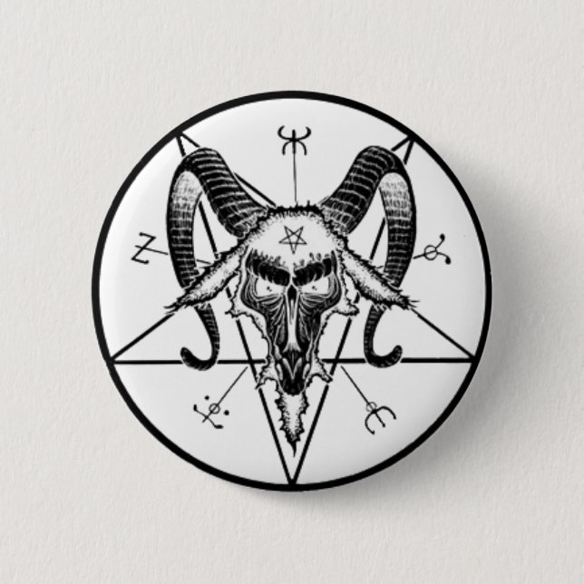 Badge Rond 5 Cm Bouton de Baphomet/Pin (Devant)