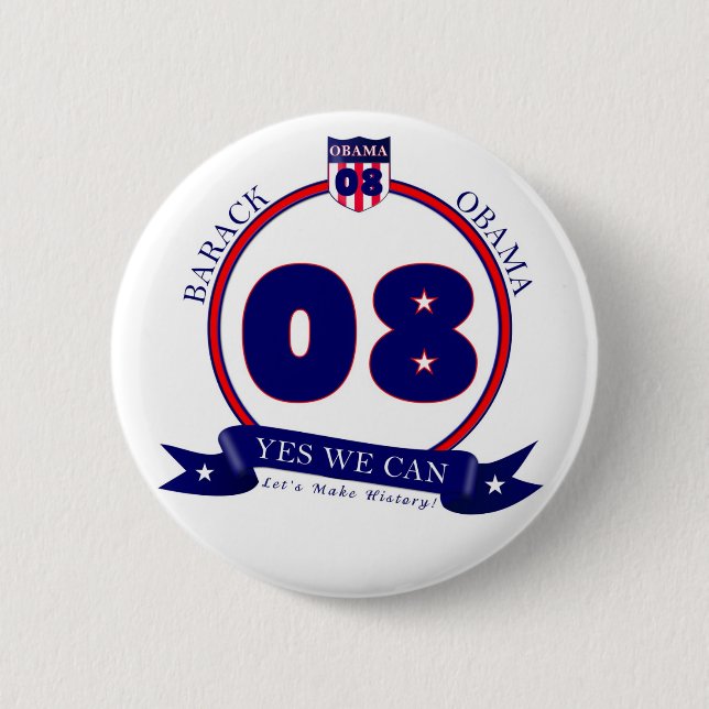 Badge Rond 5 Cm Bouton de Barack Obama (Devant)