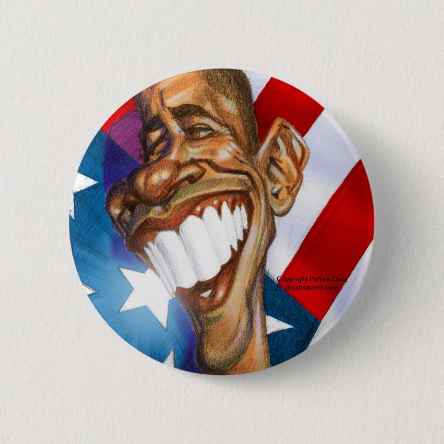 Badge Rond 5 Cm Bouton de Barack Obama (Devant)