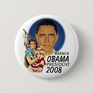 Badge Rond 5 Cm Bouton de Barack Obama