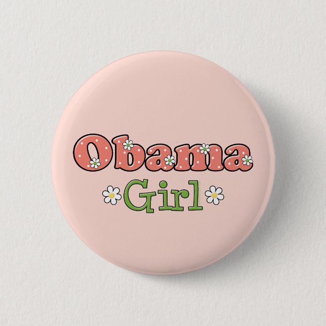 Badge Rond 5 Cm Bouton de Barack Obama de fille d'Obama (Devant)