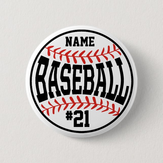 Badge Rond 5 Cm Bouton de baseball personnalisé Bouton du joueur d (Devant)