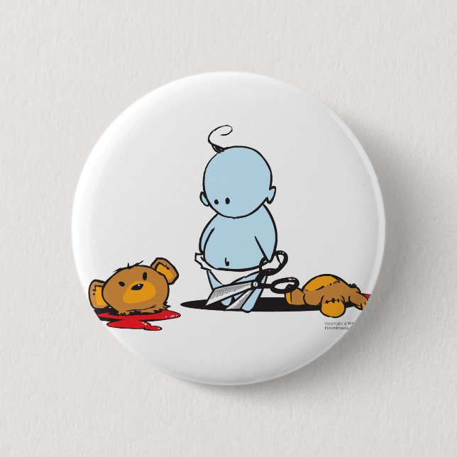 Badge Rond 5 Cm Bouton de bébé bleu (Devant)