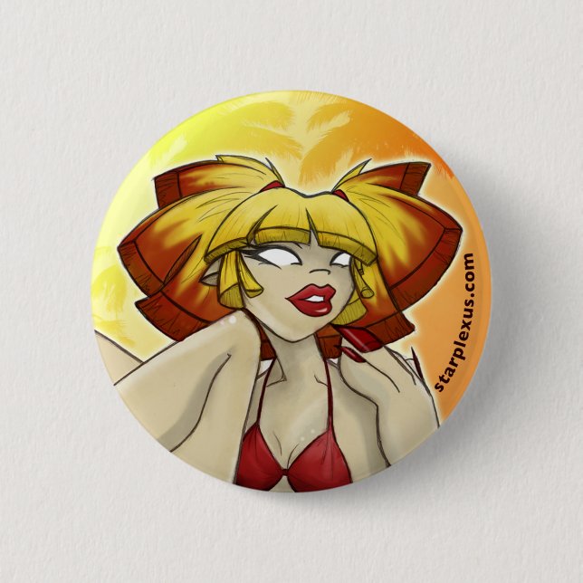 Badge Rond 5 Cm bouton de bébé de coup de soleil (Devant)