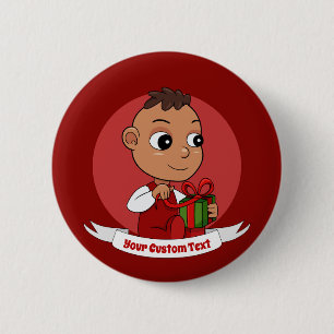 Badge Rond 5 Cm Bouton de bébé de Noël mignon