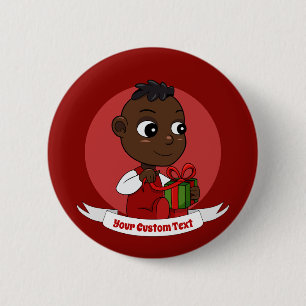 Badge Rond 5 Cm Bouton de bébé de Noël mignon