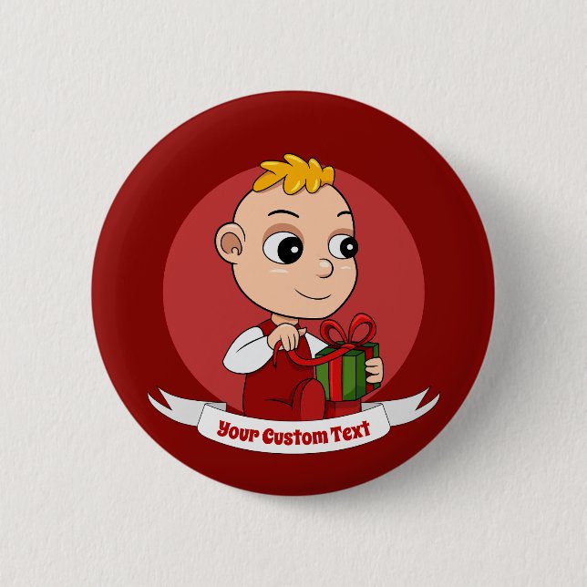 Badge Rond 5 Cm Bouton de bébé de Noël mignon (Devant)