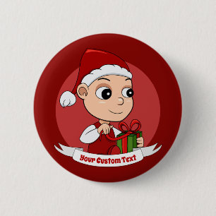 Badge Rond 5 Cm Bouton de bébé de Noël mignon