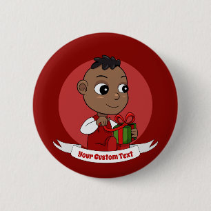 Badge Rond 5 Cm Bouton de bébé de Noël mignon