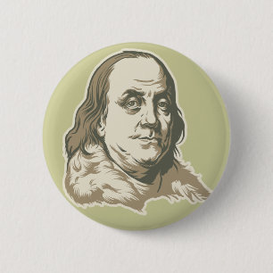 Badge Rond 5 Cm Bouton de Ben Franklin