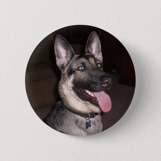 Badge Rond 5 Cm Bouton de berger allemand (Devant)