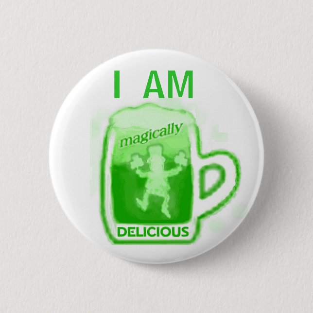 Badge Rond 5 Cm Bouton de bière de vert du jour de St Patrick (Devant)