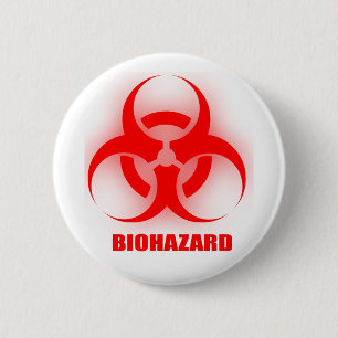 Badge Rond 5 Cm Bouton de Biohazard