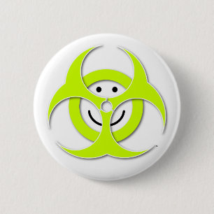 Badge Rond 5 Cm Bouton de Biohazard de visage