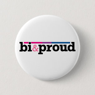 Badge Rond 5 Cm Bouton de blanc de Bi&proud
