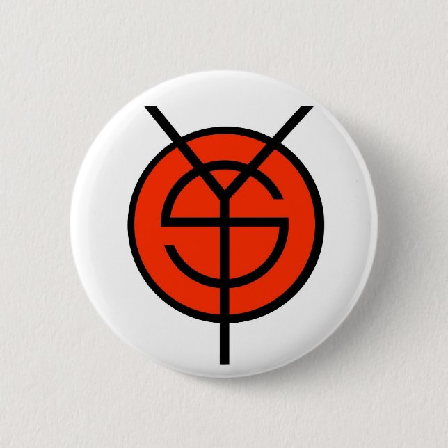 Badge Rond 5 Cm Bouton de blanc de YOS (Devant)