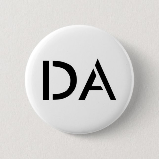 Badge Rond 5 Cm Bouton de blanc du DA (Devant)
