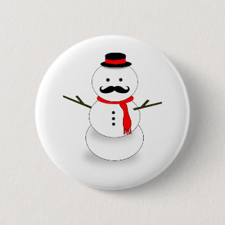 Badge Rond 5 Cm bouton de bonhomme de neige de moustache