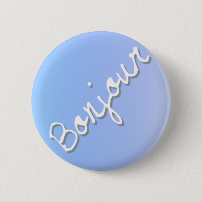 Badge Rond 5 Cm Bouton de Bonjour (Devant)