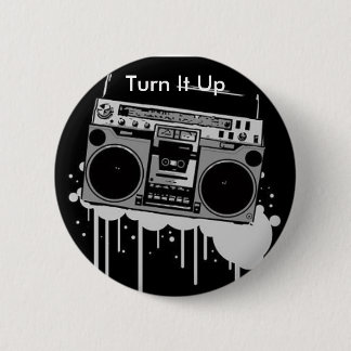 Badge Rond 5 Cm Bouton de Boombox : Conceptions de Bruit-Écho
