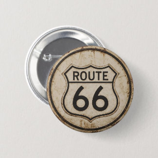 Badge Rond 5 Cm Bouton de Bouclier Route 66 Vintage