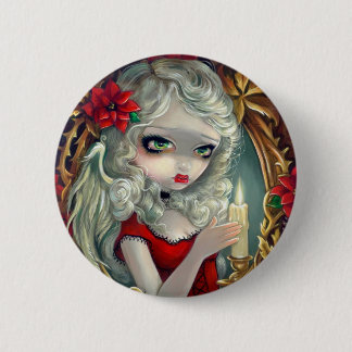 Badge Rond 5 Cm Bouton "de bougie de Noël"