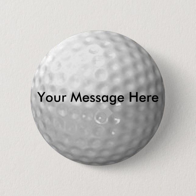 Badge Rond 5 Cm Bouton de boule de golf - ajoutez votre message (Devant)