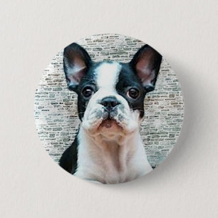 Badge Rond 5 Cm Bouton de bouledogue français