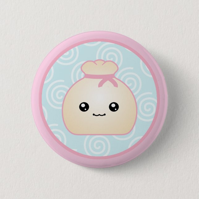 Badge Rond 5 Cm Bouton de boulette de Kawaii (Devant)