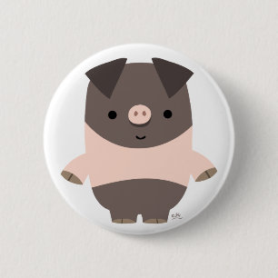 Badge Rond 5 Cm Bouton de bouton de cochon de dessin fort