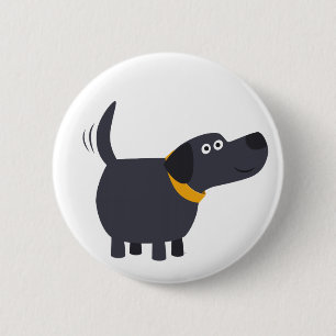 Badge Rond 5 Cm Bouton de Bouton de labrador noir mou