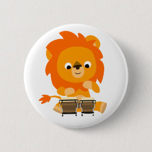 Badge Rond 5 Cm Bouton de Bouton de Lion de Carton mignon payant B