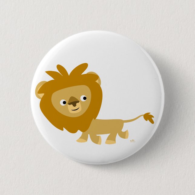 Badge Rond 5 Cm Bouton de Bouton de Lion de marche Carton mignon B (Devant)