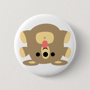 Badge Rond 5 Cm Bouton de bouton de l'ours de dessin Cheeky