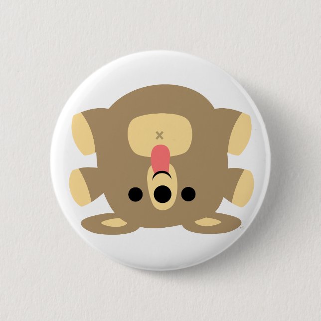 Badge Rond 5 Cm Bouton de bouton de l'ours de dessin Cheeky (Devant)