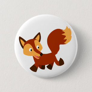 Badge Rond 5 Cm Bouton de Bouton Fox joyeux