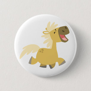 Badge Rond 5 Cm Bouton de bouton Laughing Cartoon Pony