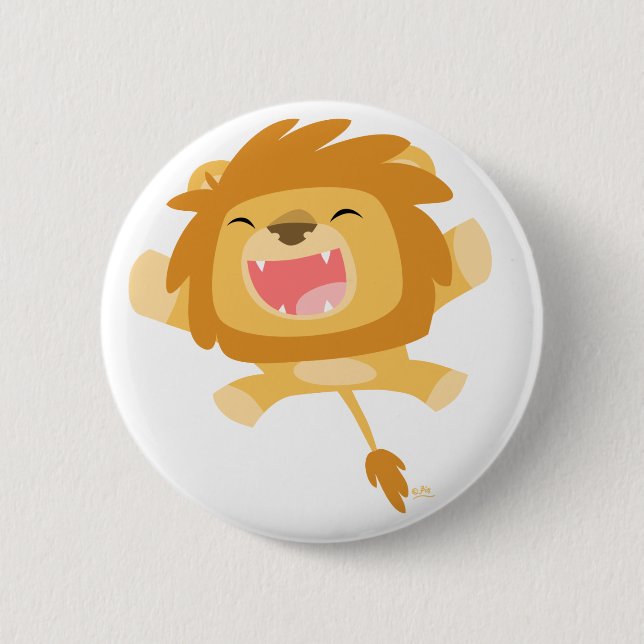 Badge Rond 5 Cm Bouton de bouton Lion rebondissant (Devant)
