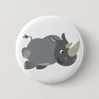 Badge Rond 5 Cm Bouton de bouton Rhino Chargement de dessin mignon
