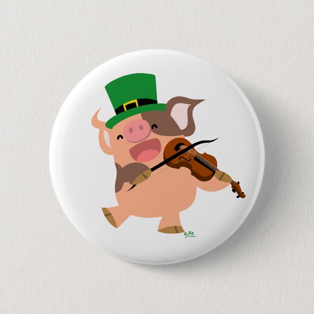 Badge Rond 5 Cm Bouton de bouton violoniste de la Saint Patrick (Devant)