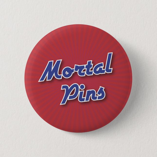 Badge Rond 5 Cm Bouton de bowling : Goupilles mortelles (Devant)