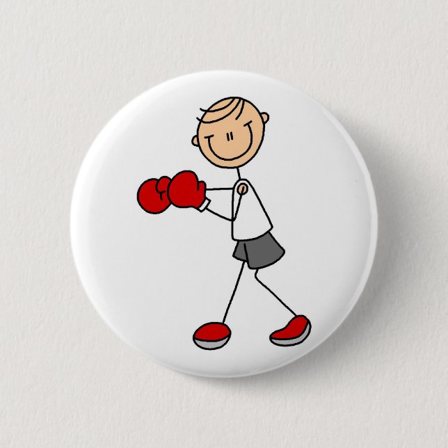 Badge Rond 5 Cm Bouton de boxe à bâtonnets (Devant)
