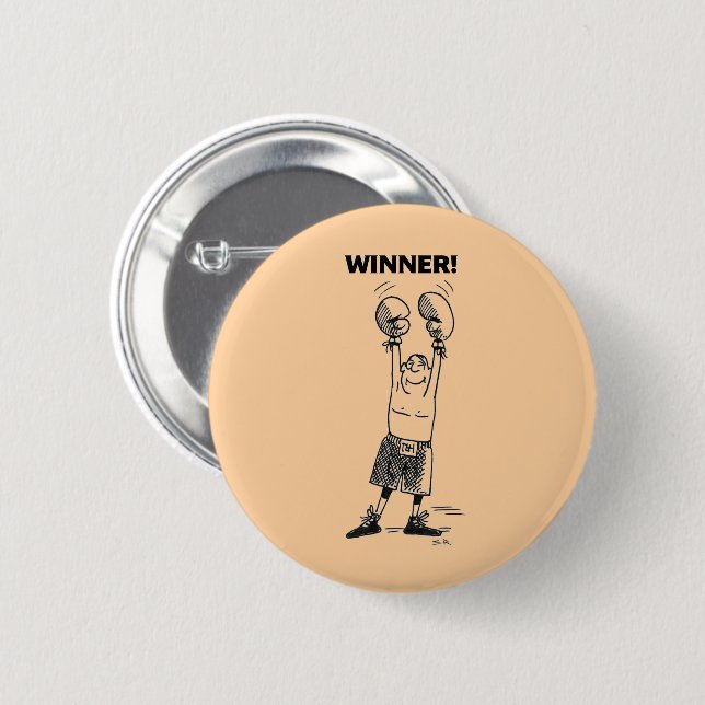 Badge Rond 5 Cm Bouton de bronzage du gagnant (Devant & derrière)