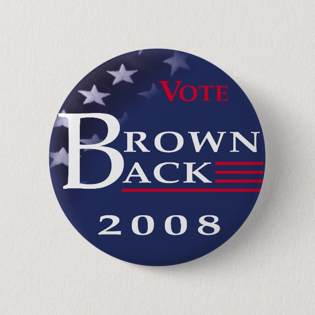 Badge Rond 5 Cm Bouton de Brownback 2008 (Devant)