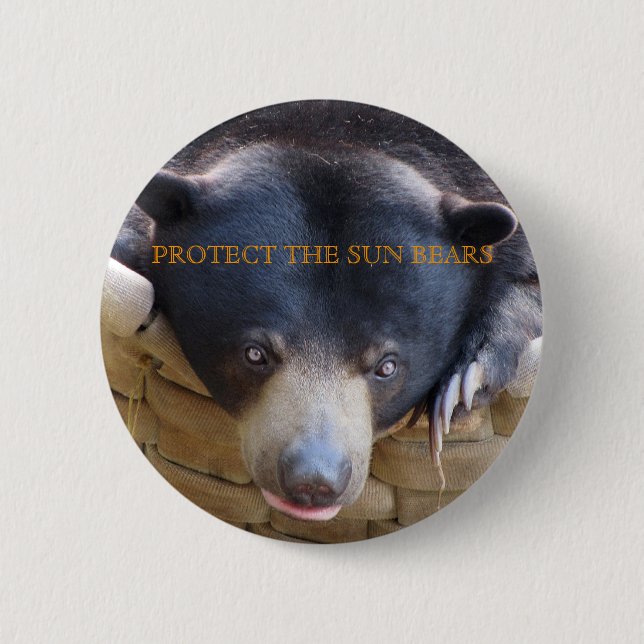Badge Rond 5 Cm Bouton de Bulan d'ours de Sun (Devant)